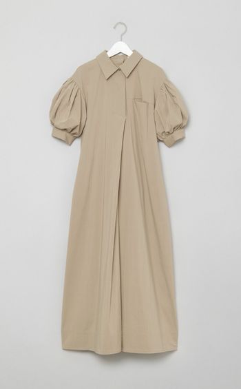 パフスリーブシャツワンピース