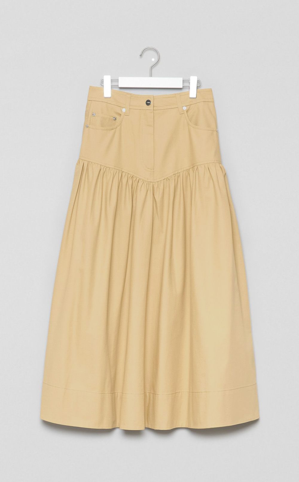 コットンリネンフレアロングスカート