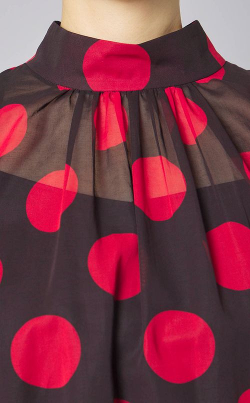 ビッグドットバックボウタイブラウス