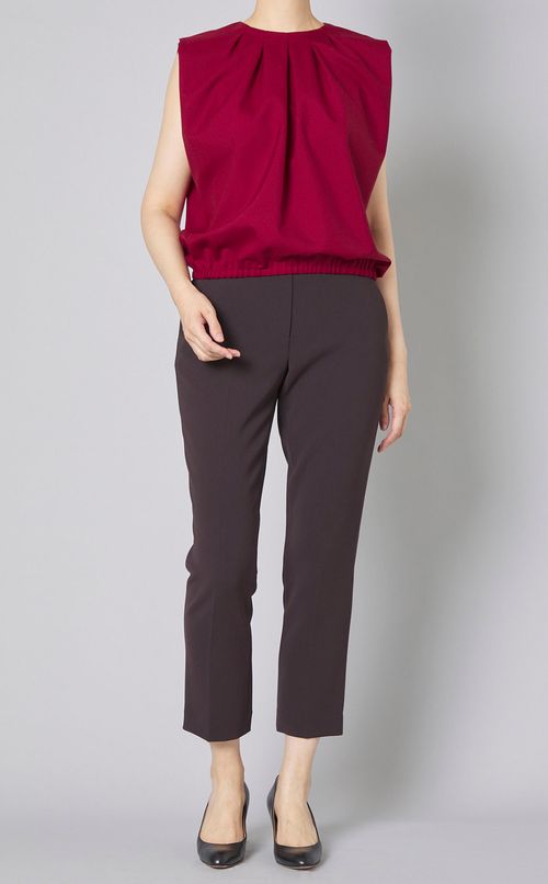 ウールトロギャザーノースリーブブラウス