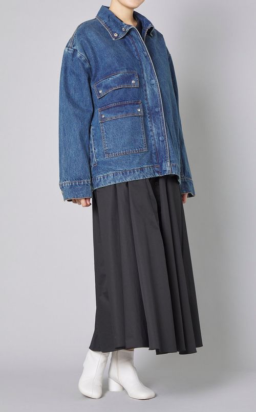 コットンバックギャザーシャツワンピース