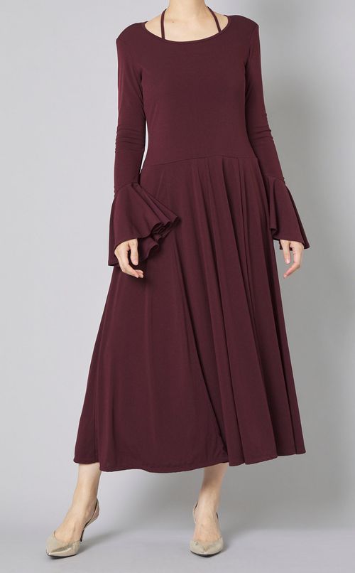 【別注】ホルターネックリボンジャージーワンピース