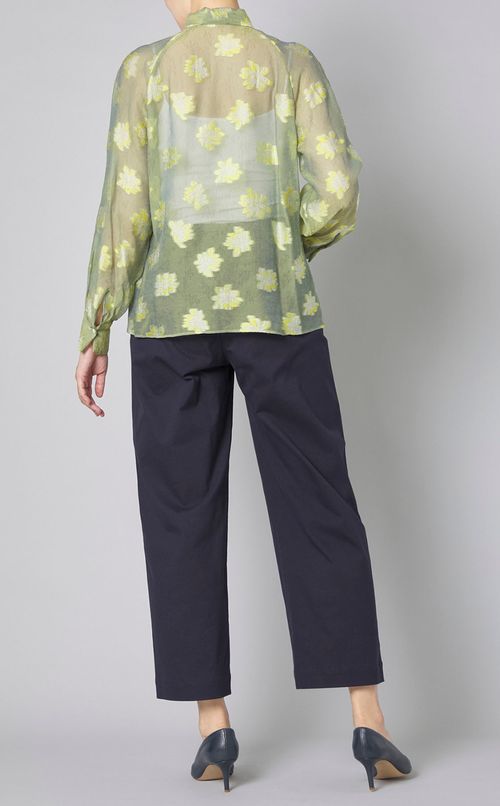 カットフラワーロングボウタイブラウス