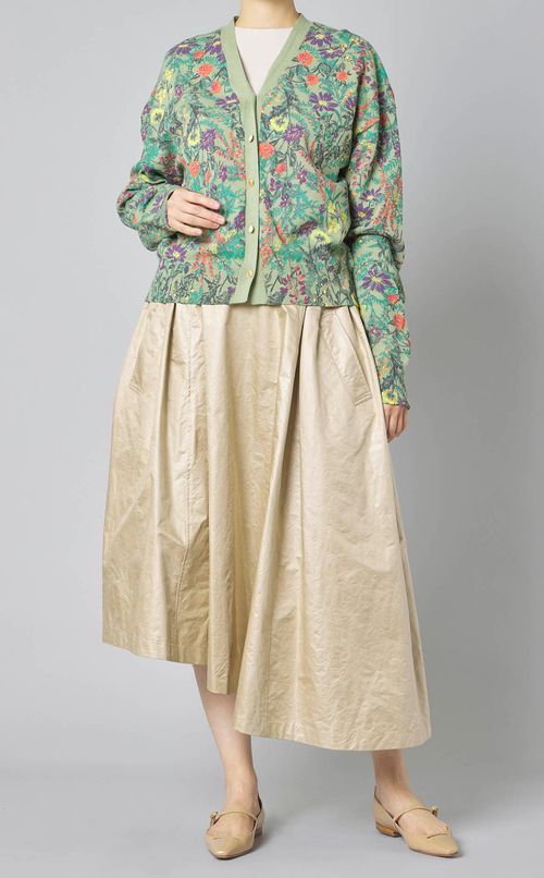 フラワープリントVネックカーディガン