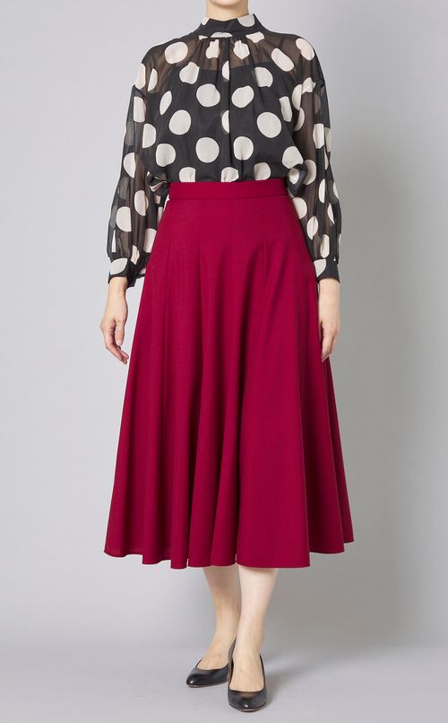 ビッグドットバックボウタイブラウス