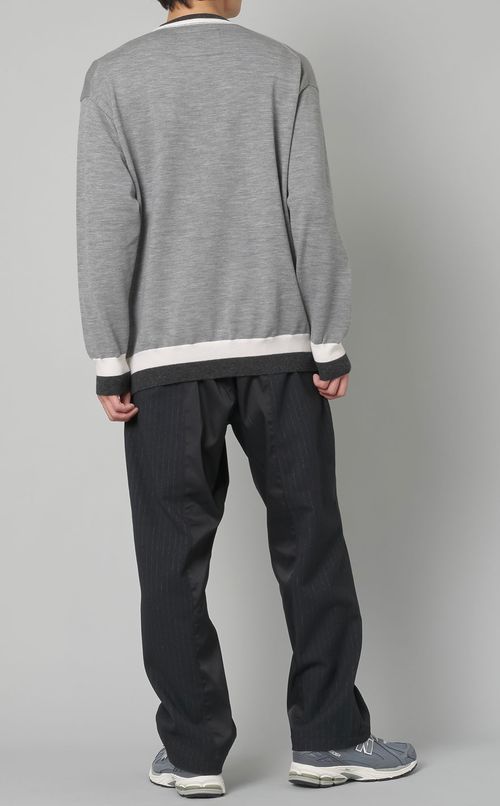 クルーネックカラーリブプルオーバー