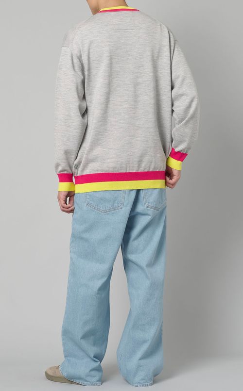 クルーネックカラーリブプルオーバー