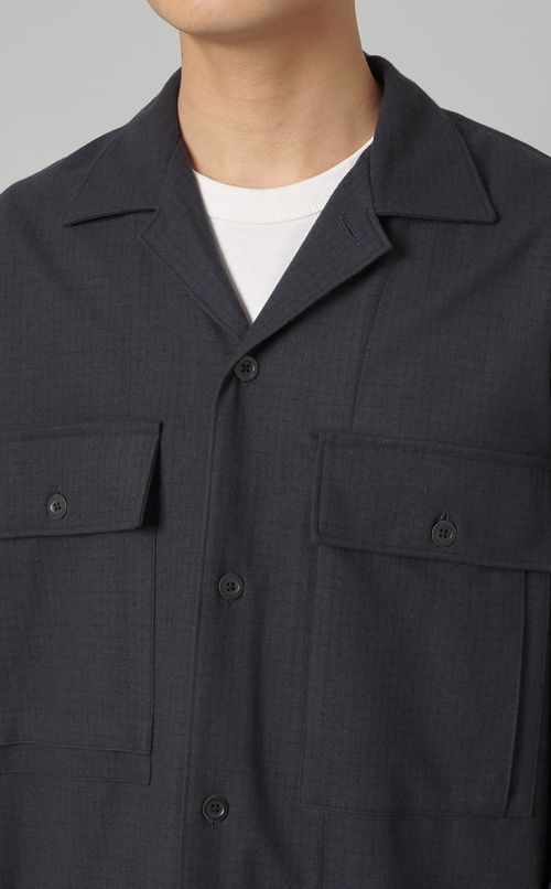 ファインウールチェックオーバーシャツ