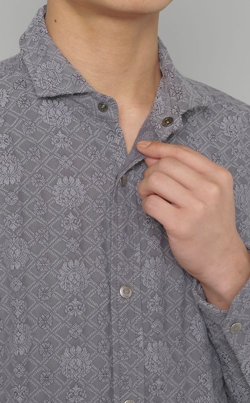 ロングスリーブジャカードシャツ