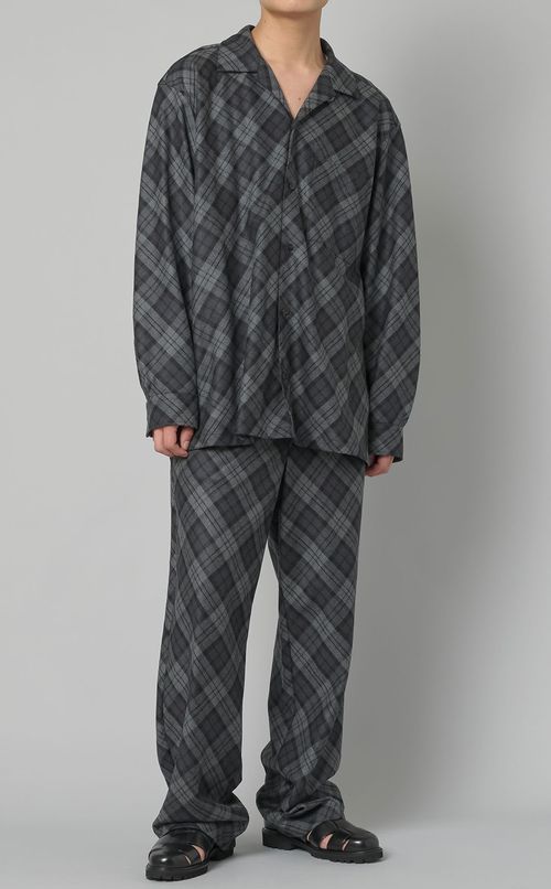 チェックバイアスイージーパンツ