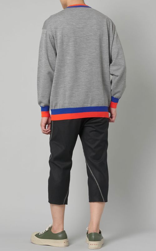 クルーネックカラーリブプルオーバー