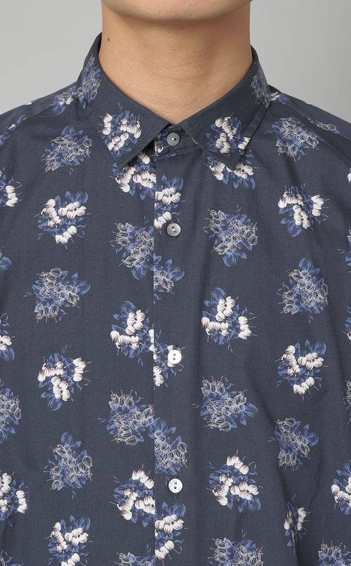 フラワージャカードシャツ