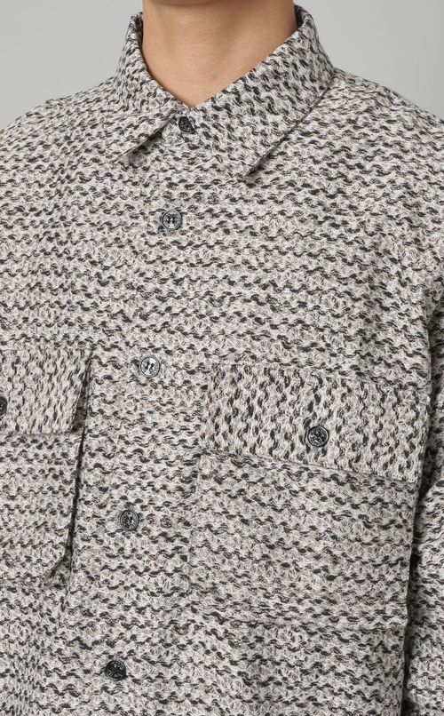 ニットプリントヒズワークシャツ