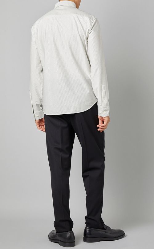 ストラクチャーニットストライプシャツ