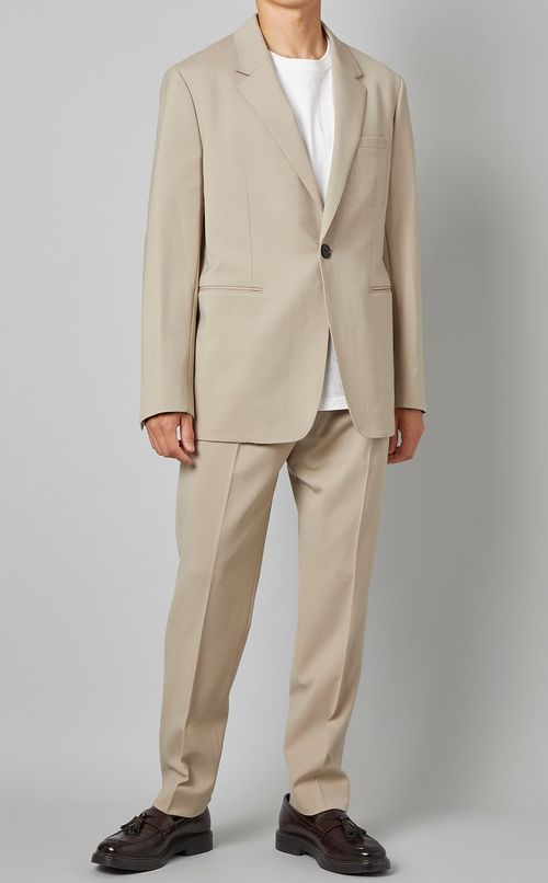 ウールギャバジンテーパードパンツ