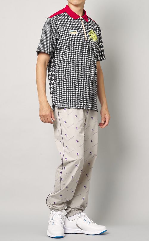 【手洗い可】千鳥ジップアップポロシャツ