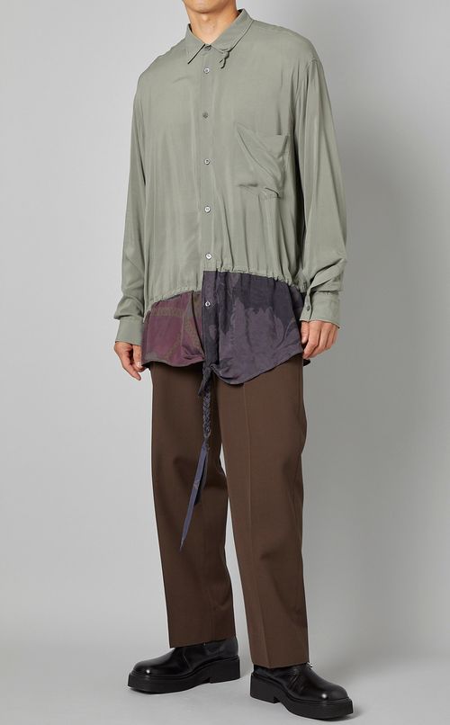 バイカラードレスシャツ