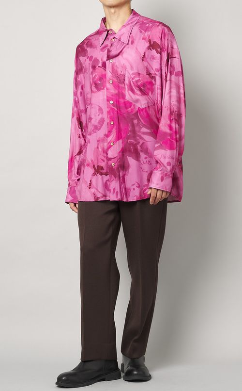 フラワープリントシャツ