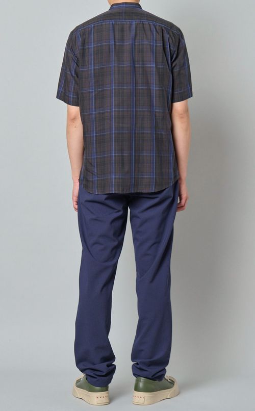 ショートスリーブバンドカラーシャツ