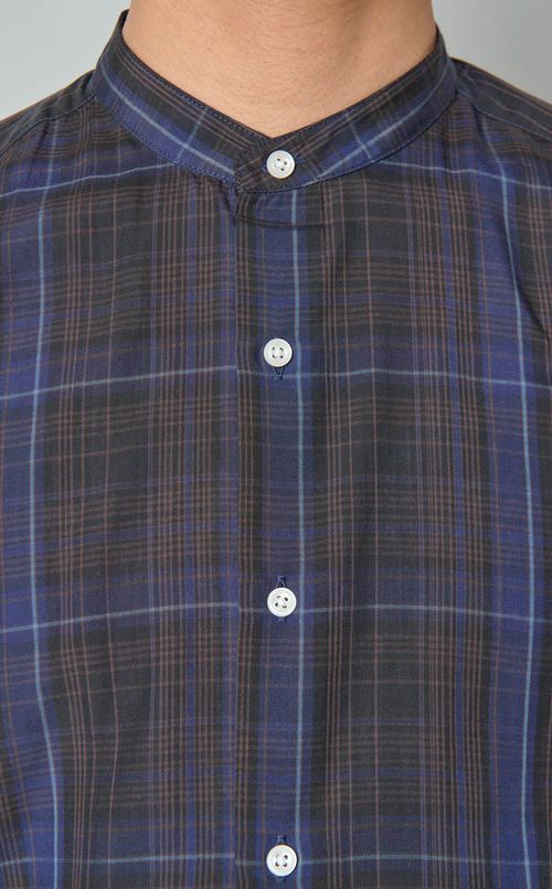 ショートスリーブバンドカラーシャツ