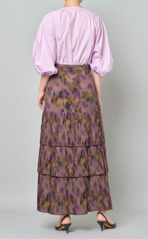 フラワープリントティアードスカート