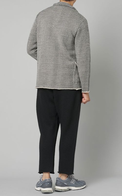 ヘリンボーンニットジャケット