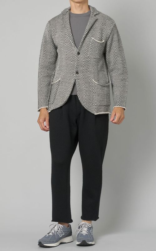 ヘリンボーンニットパンツ