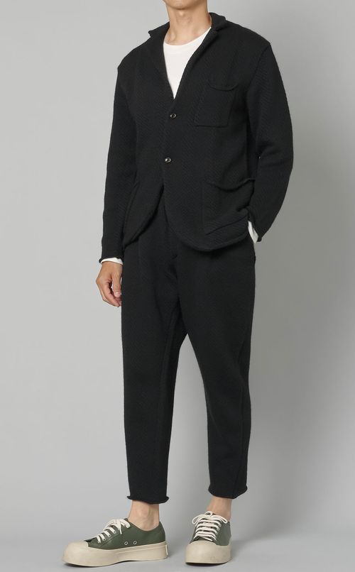 ヘリンボーンニットパンツ