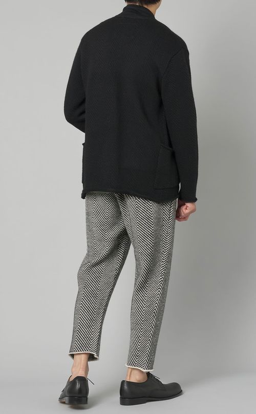 ヘリンボーンニットジャケット