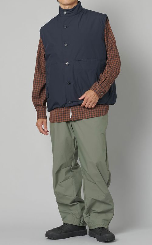 ボタンダウンウールチェックシャツ