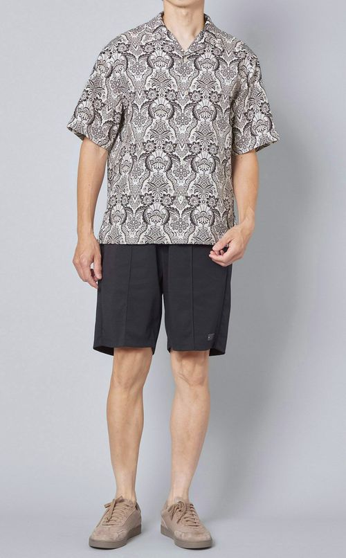 フラワープリントショートスリーブシャツ