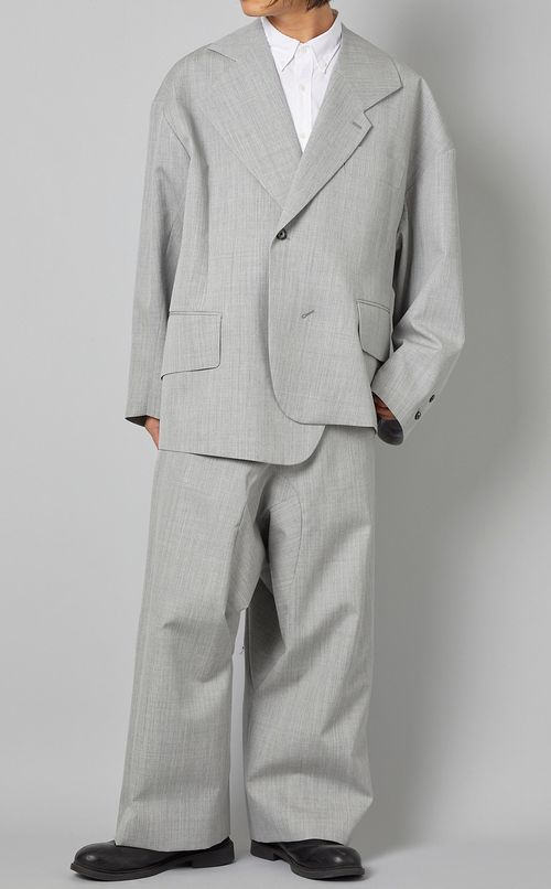 ウールツイストアシンメトリーパンツ