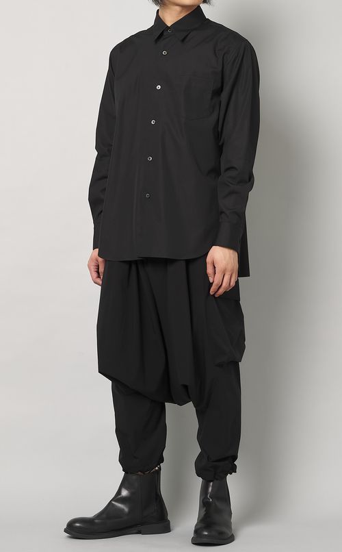 バックプリーツコットンシャツ