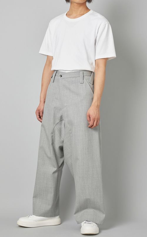 ウールツイストアシンメトリーパンツ