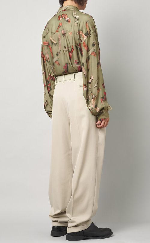 リボンプリントシャツ