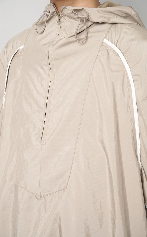 ハーフジップフーデッドブルゾン