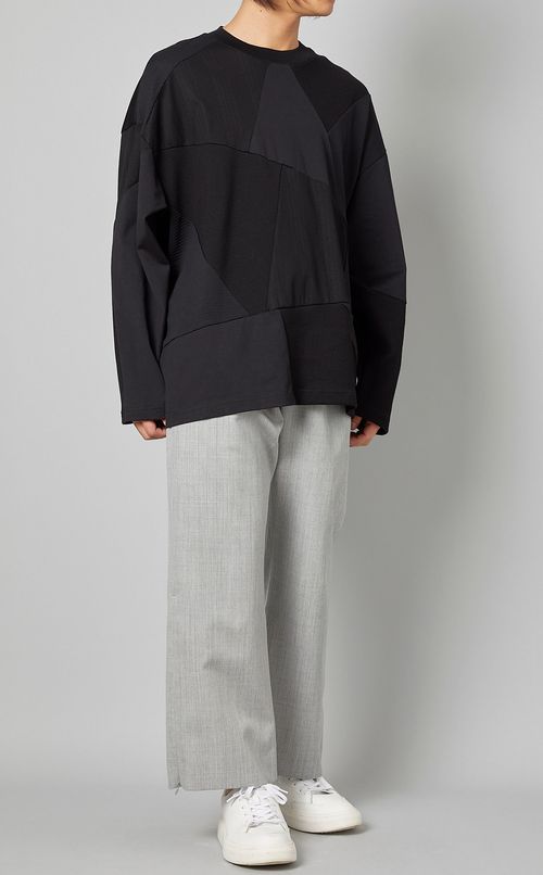 パッチワークパネルロングTシャツ