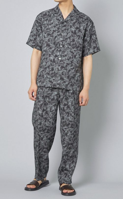 リーフプリントイージーパンツ