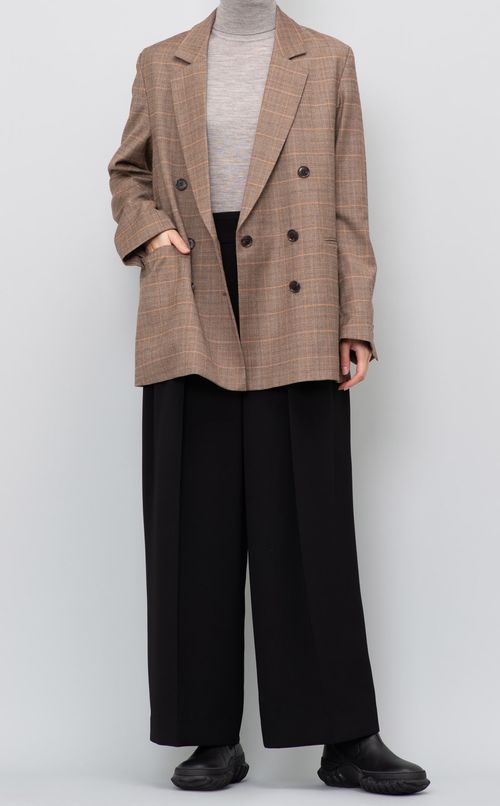 格子柄ダブルテーラードジャケット