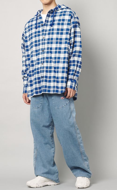 ジャージデニムトラックパンツ