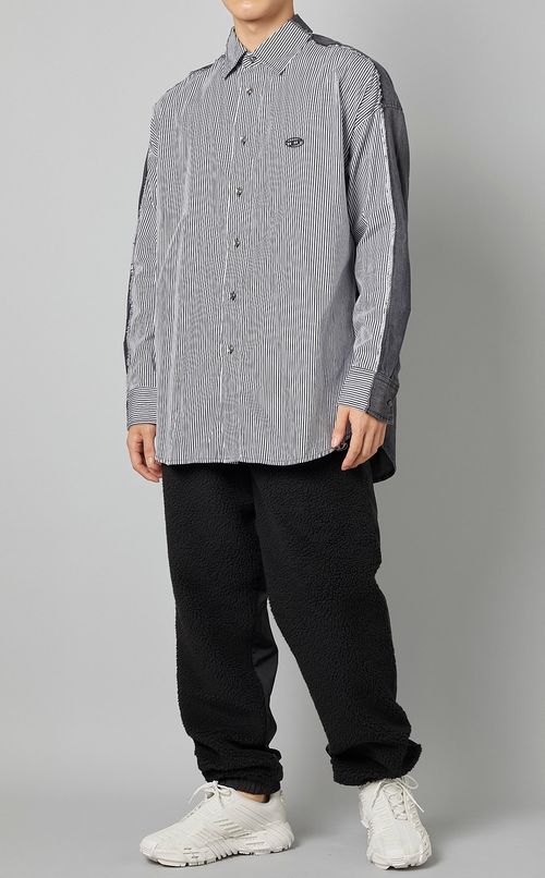 バイカラーストライプシャツ