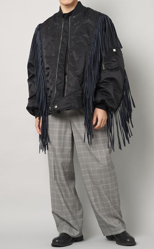 ウールシャドーチェックモーターパンツ