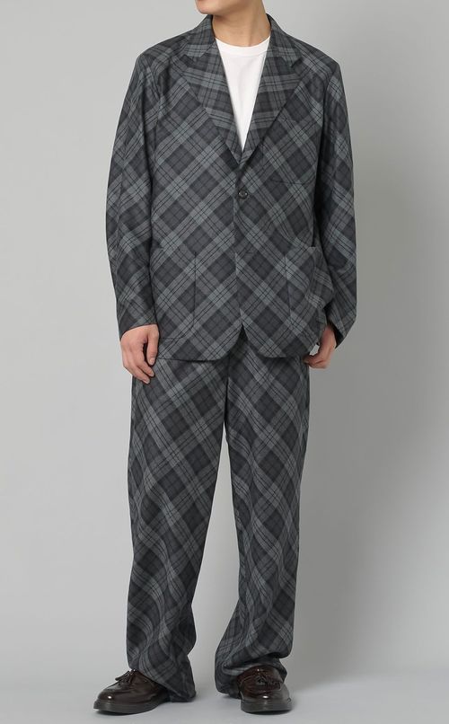 チェックバイアスイージーパンツ