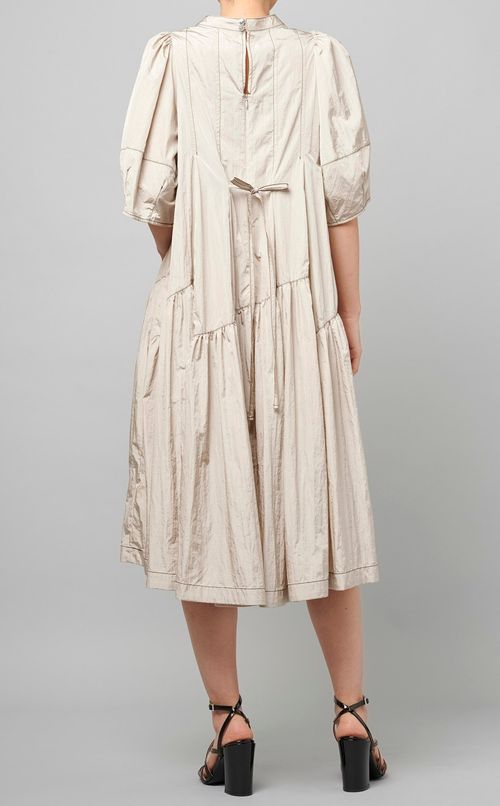 パフスリーブタフタワンピース