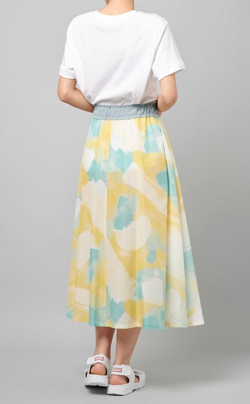 ウォーターカラーフレアスカート