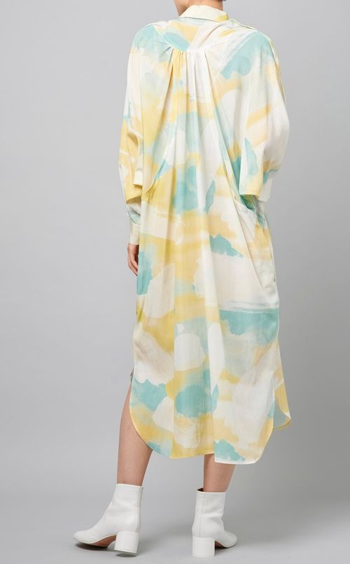 ウォーターカラーシャツワンピース