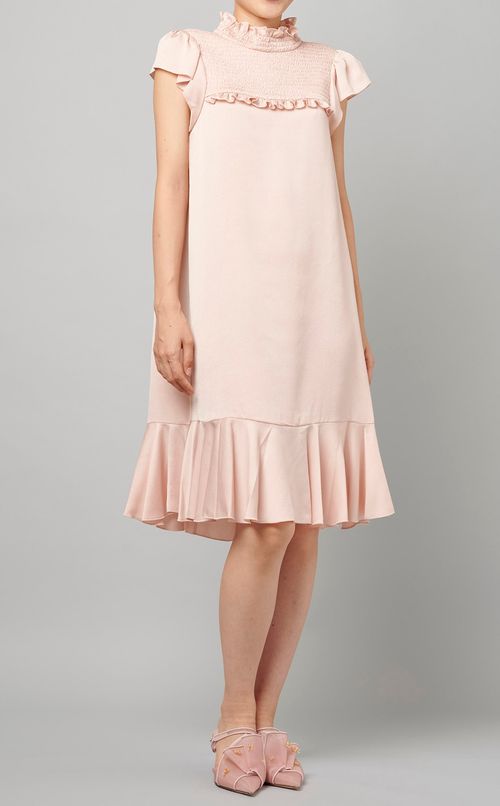 フレアスリーブシャーリングワンピース