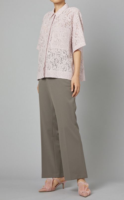 ボタニカルレースシャツ