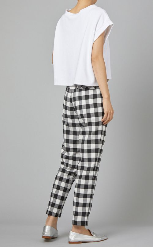 スラブギンガムハイウエストパンツ