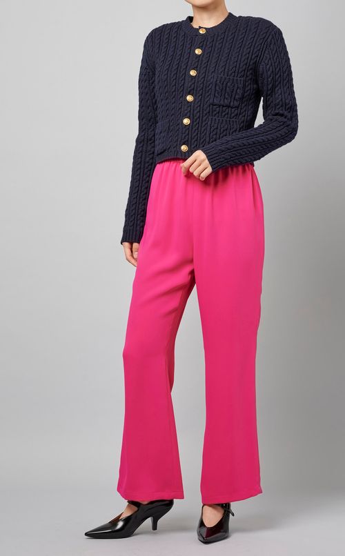 クルーネックニットカーディガン